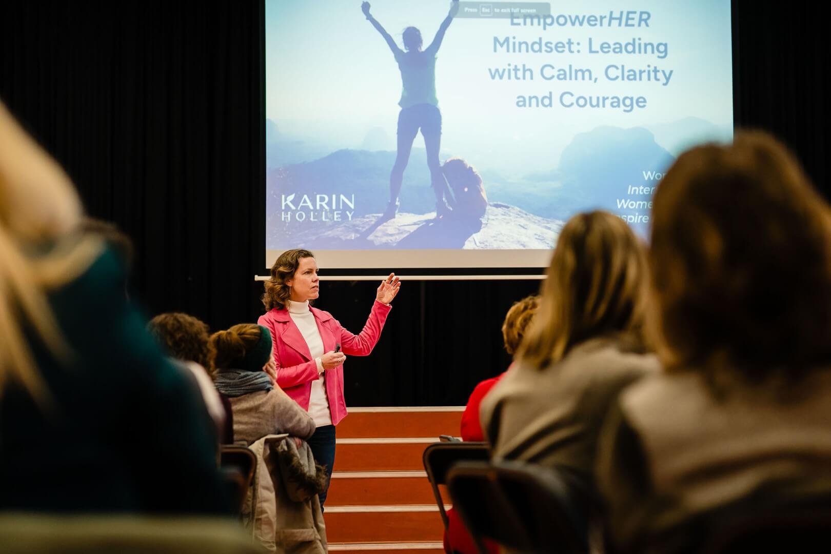 Karin Holley presenting